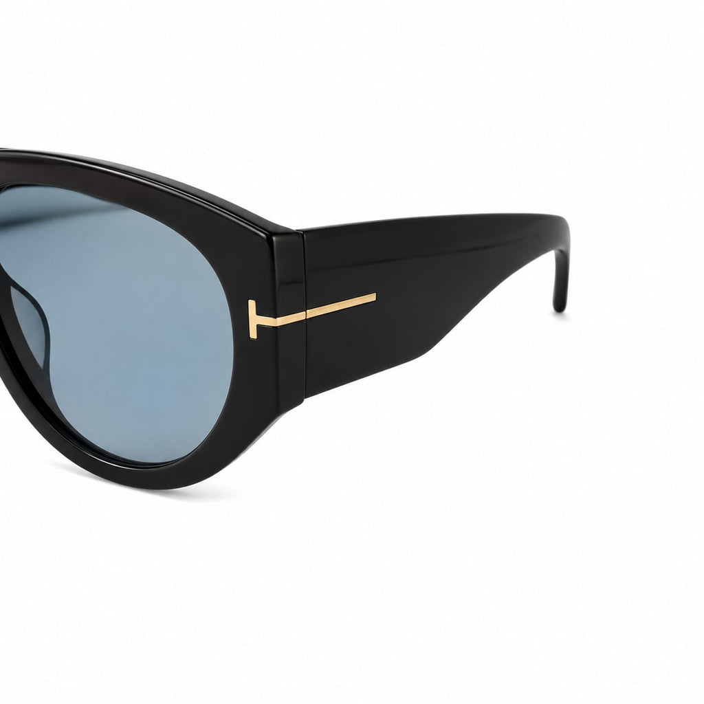TF - OVERSIZE - SHEILD AVIATAR - BOLD - BLACK - AQUA LENSES - PREMIUM - UNISEX