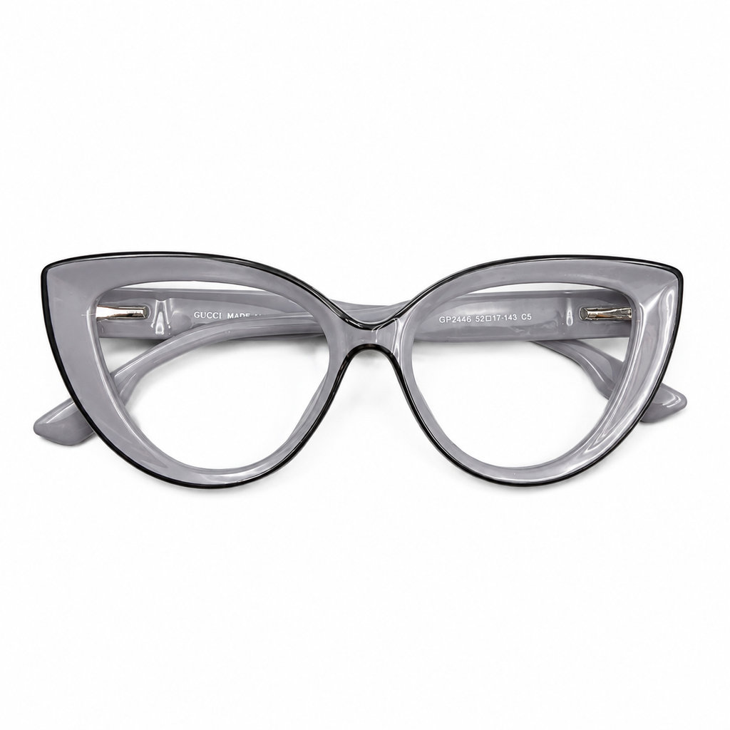 GC 2446 - EYEWEAR - LADIES - GREY - BLACK OUTLINE - POINTED CATEYE - PREMIUM BRANDING