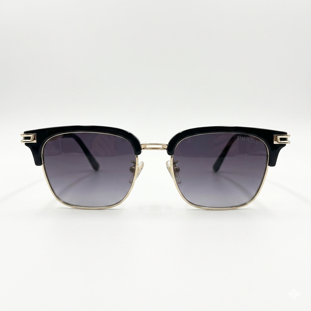 PR 2522 - SUNGLASS - DESIGNER - CLUB MASTER - BLACK - GOLDEN - UV - PREMIUM