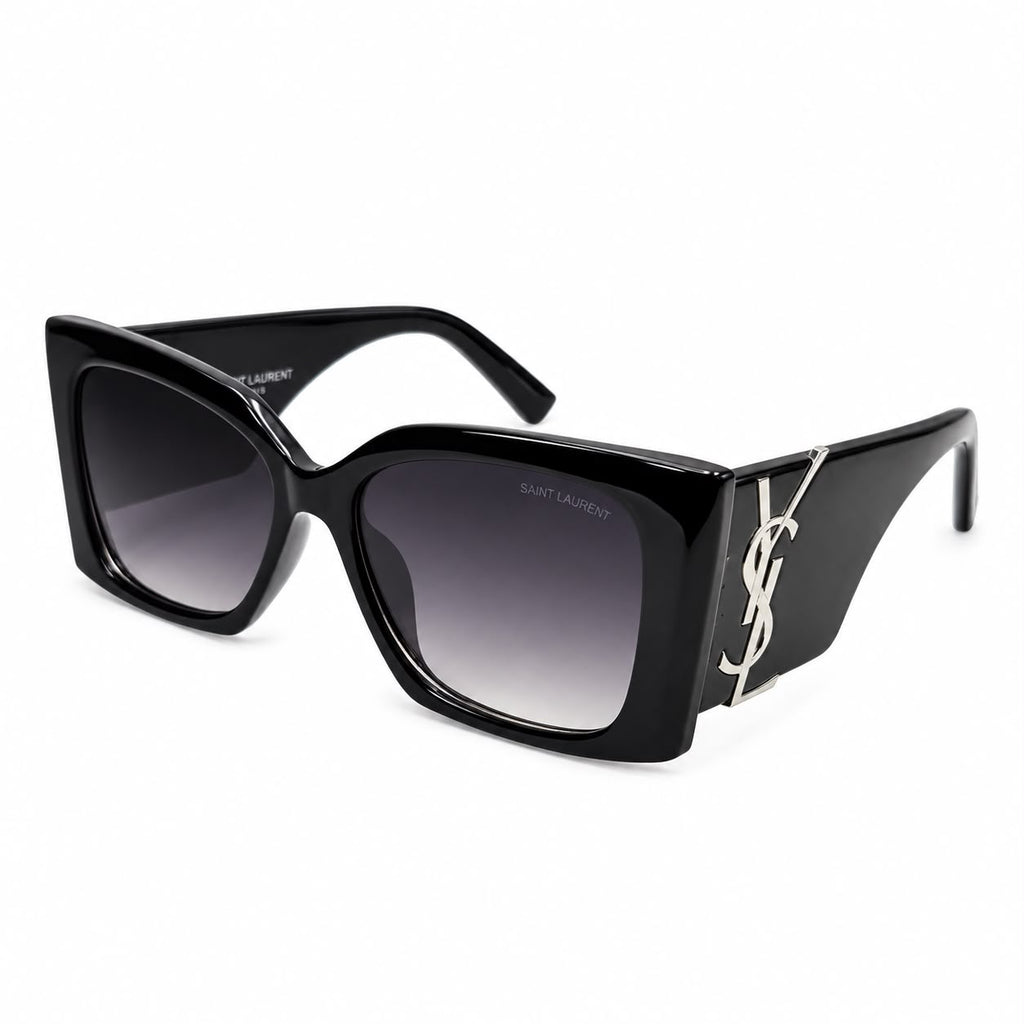 YSL 119 - OVERSIZE - TRENDY - BOLD - BLACK - DOUBLE SHADE - SQUARISH CATEYE - WOMEN - PREMIUM