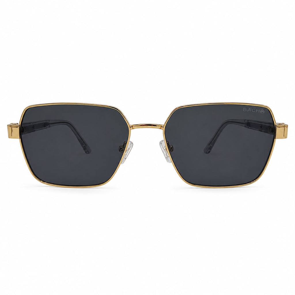 MAYBACH 1312 - CUT SQUARE - GOLDEN BLACK -  GREY TRANSPARENT PREMIUM SIDE LOOK - SPRING STICKS - UNISEX