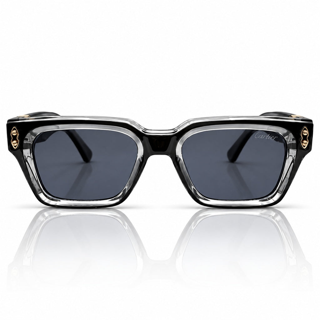 CARTIER - BOLD - CUT SQUARE - BLACK & TRANSPARENT - ACETATE - NEW ARRIVAL