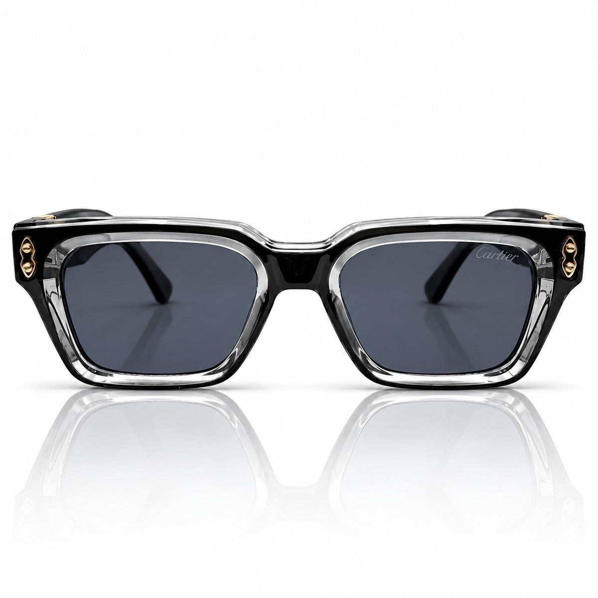 CARTIER - BOLD - CUT SQUARE - BLACK & TRANSPARENT - ACETATE - NEW ARRIVAL