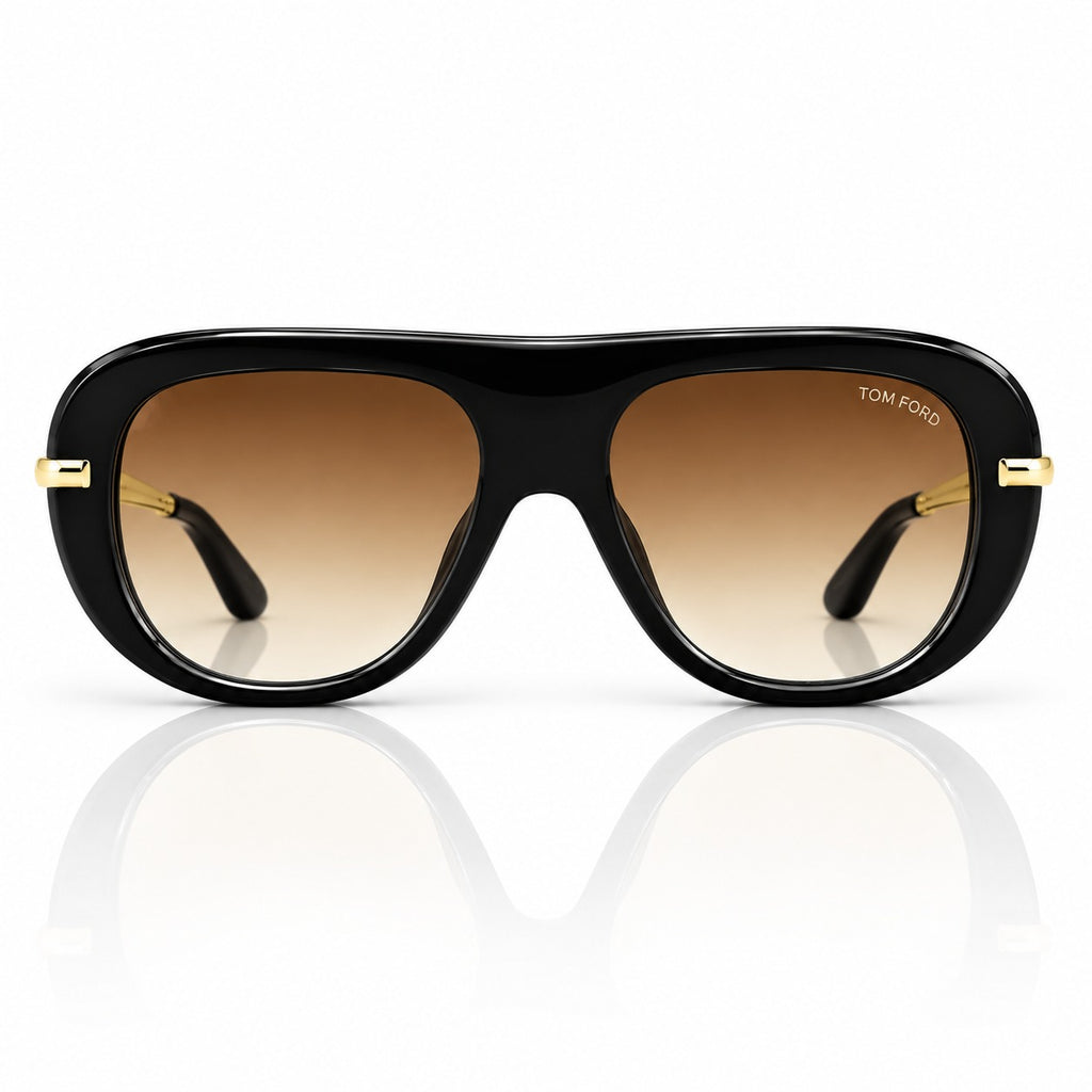 TF - TRENDY - BOLD - BLACK - BROWN GRADIENT - FLAT TOP ROUND - QUALITY