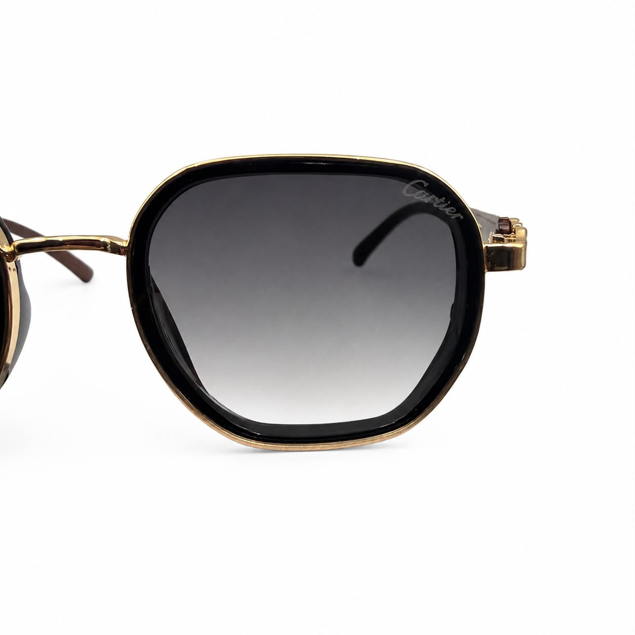 CR 23587 - DESIGNER - OCTAGON - GOLDEN BLACK - WALNUT WOOD BROWN - PREMIUM