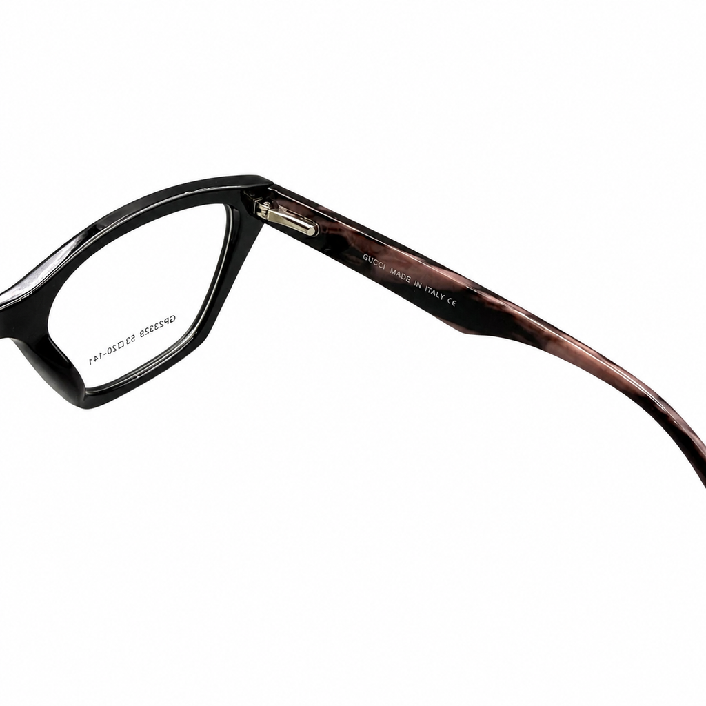 GC 23229 -LUXURY - BLACK - CATEYE - BLACK - MARBLE TORTOISE SIDES - FLEXIBLE