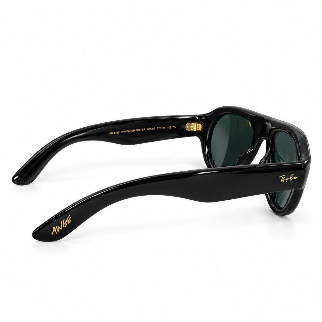 RAYBAN X AWGE 4925 - PUFFER - AVIATOR - BOLD - BLACK - GLASS LENSE - ACETATE - HIGH QUALITY