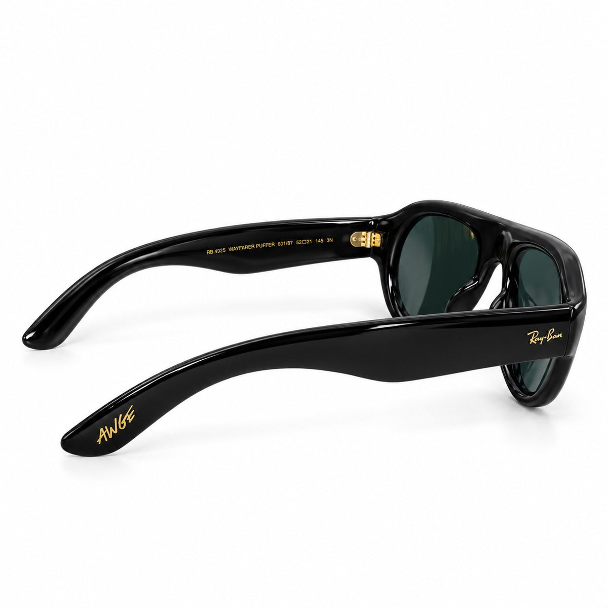 RAYBAN X AWGE 4925 - PUFFER - AVIATOR - BOLD - BLACK - GLASS LENSE - ACETATE - HIGH QUALITY