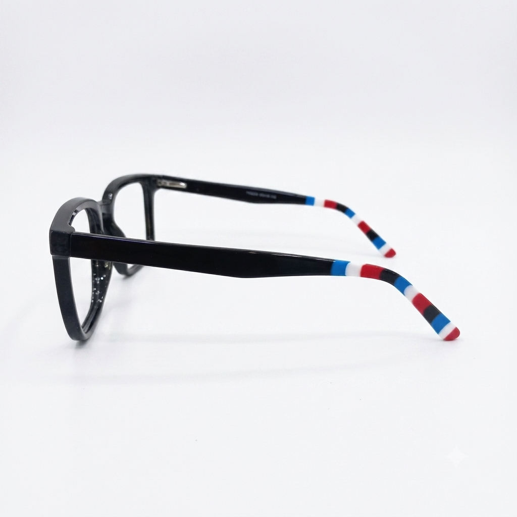 TR 6608 - EYEWEAR - BLACK - SQUARE - SPRING HINGES - DURABLE
