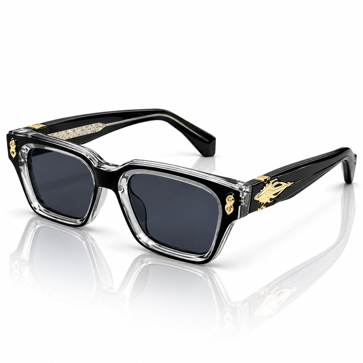CARTIER - BOLD - CUT SQUARE - BLACK & TRANSPARENT - ACETATE - NEW ARRIVAL