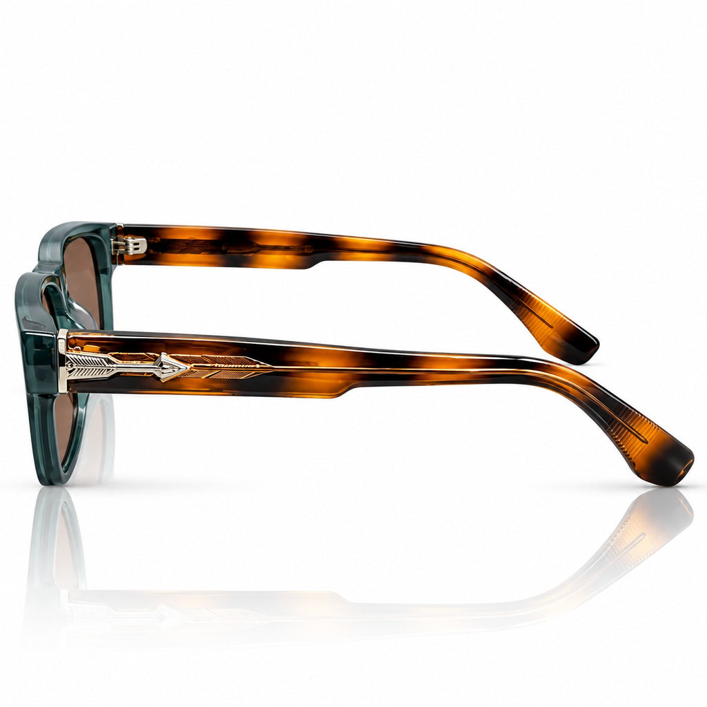 JMM - TEAL GREEN - TORTOISE - BROWN - ACETATE - SQUARE - UNIQUE