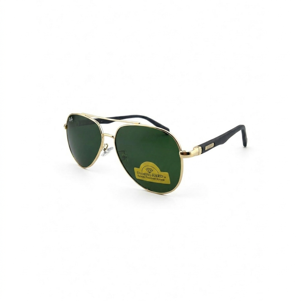RB 5718 - AVIATAR - GLASS - GOLDEN - RB PREMIUM GREEN - DIAMOND HART - SCRATCH RESISTANT