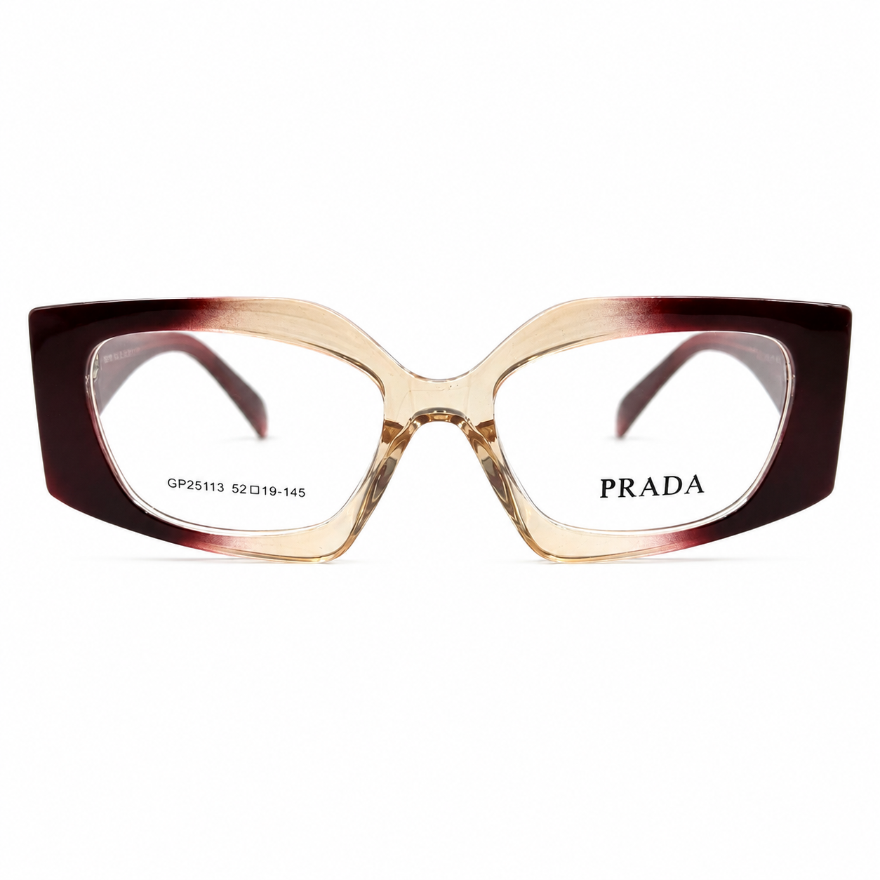 PR 25113 - UNIQUE - NARROW CATEYE - BURGUNDY - CHAMPAGNE - WOMEN - PREMIUM - QUALITY