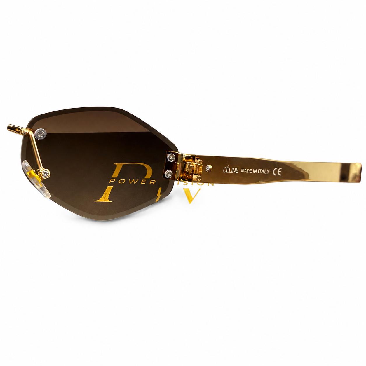 CELINE 4078 - HEXAGONAL - GOLDEN - BROWN DOUBLE SHADE - TRENDY - PREMIUM - QUALITY - WOMEN