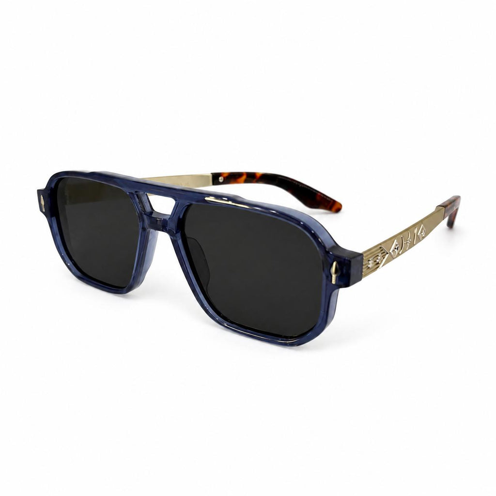 MOSCOT 98320 - SUNGLASS - CRYSTAL NAVY BLUE - DOUBLE BRIDGE - NAVIGATOR SQUARE - SILVER - TORTOISE - PREMIUM