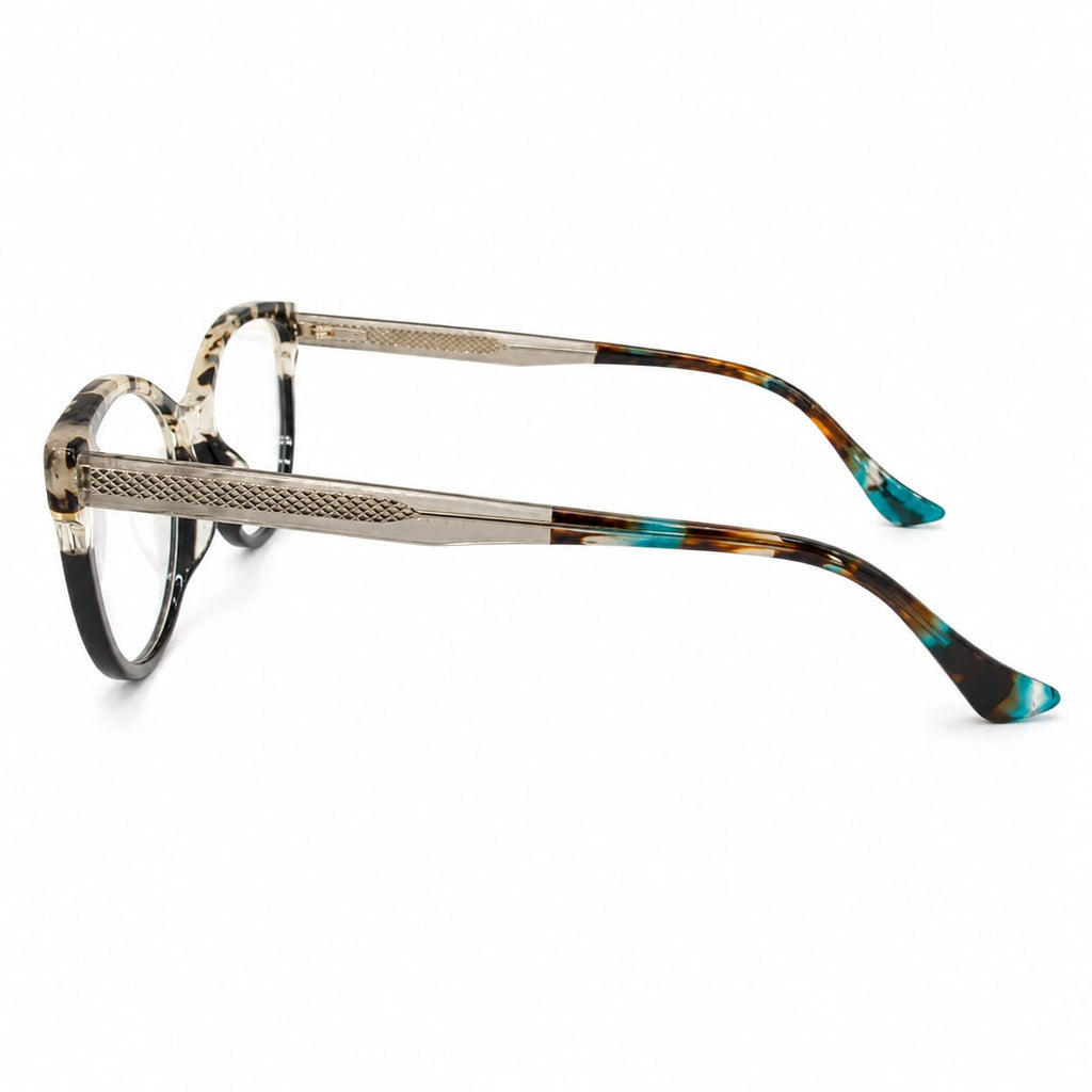 EYEWEAR 7725 - ACETATE - TORTOISE - BLACK - CATEYE - ACETATE - INSERTED METAL ROD - LADIES