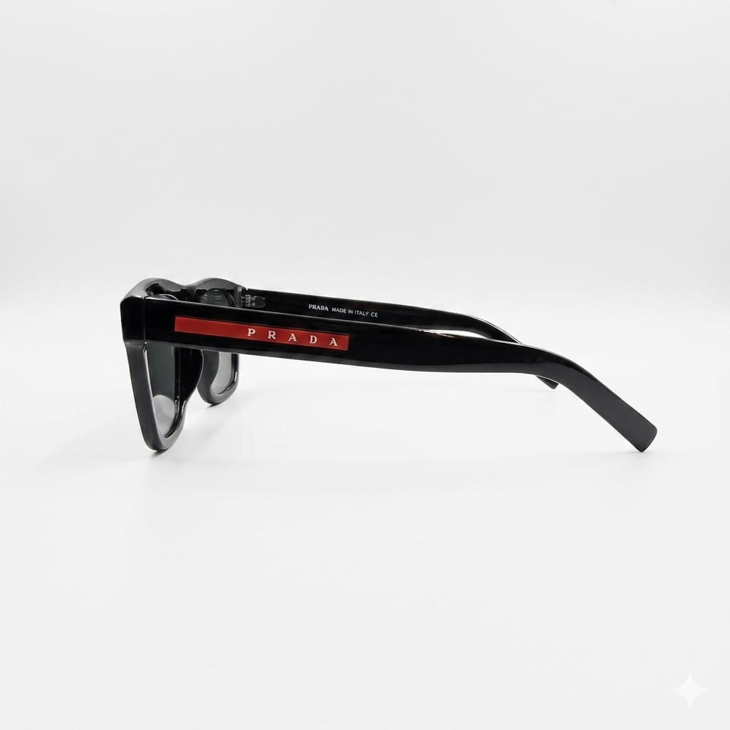 PR 3835 - SUNGLASS - BOLD - SQUARE - ACETATE - BLACK - UV - PREMIUM