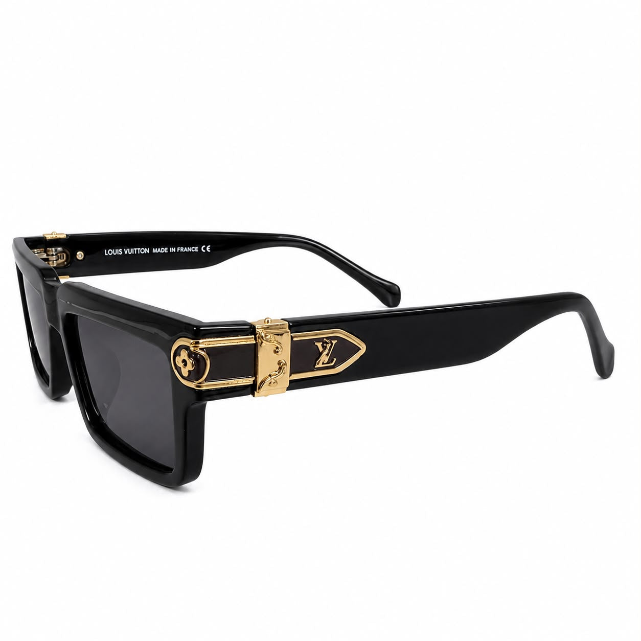 LV 1403 - BOLD - RECTANGULAR - BLACK - BRANDED GOLD TEMPLES - PREMIUM