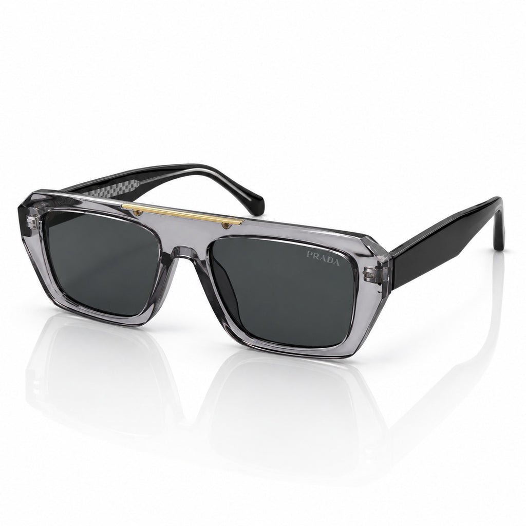 PR 2378 - BOLD - GREY TRANSPARENT - BLACK - STRAIGHT BRIDGE SQUARE - DESIGNER - QUALITY