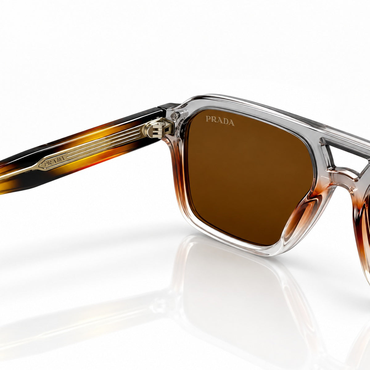 PR 2353 - ACETATE - DOUBLE BRIDGE SQUARE - GREY TORTOISE - BROWN - UNIQUE
