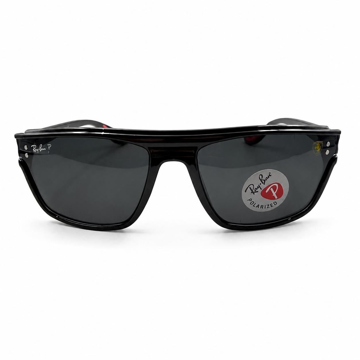 RB 3576 - FERRARI - BLACK - POLARISED - CURVED SQUARE - RB FERRARI LOGO - DURABLE - PREMIUM