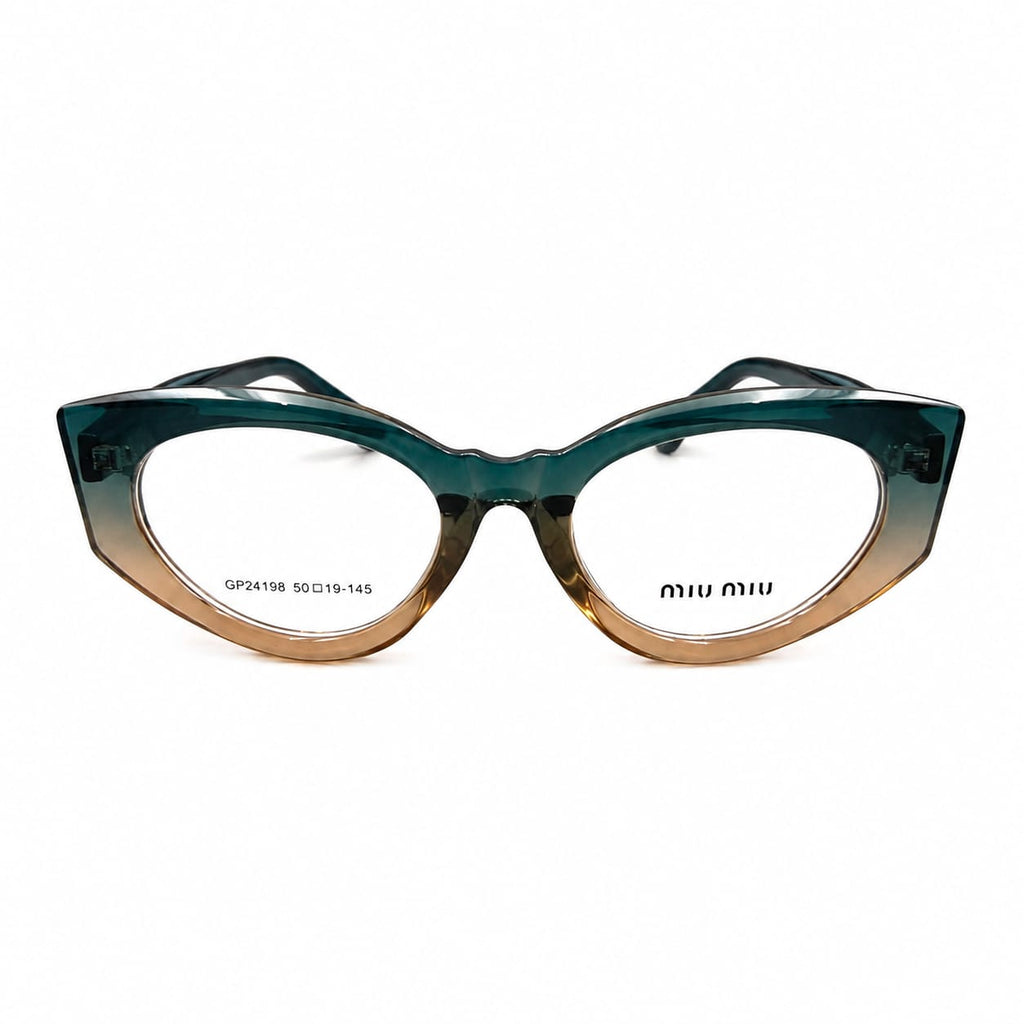 MIU MIU 24198 - BOLD - CATEYE - SEA GREEN - CHAMPAGNE - LADIES - QUALITY - PREMIUM