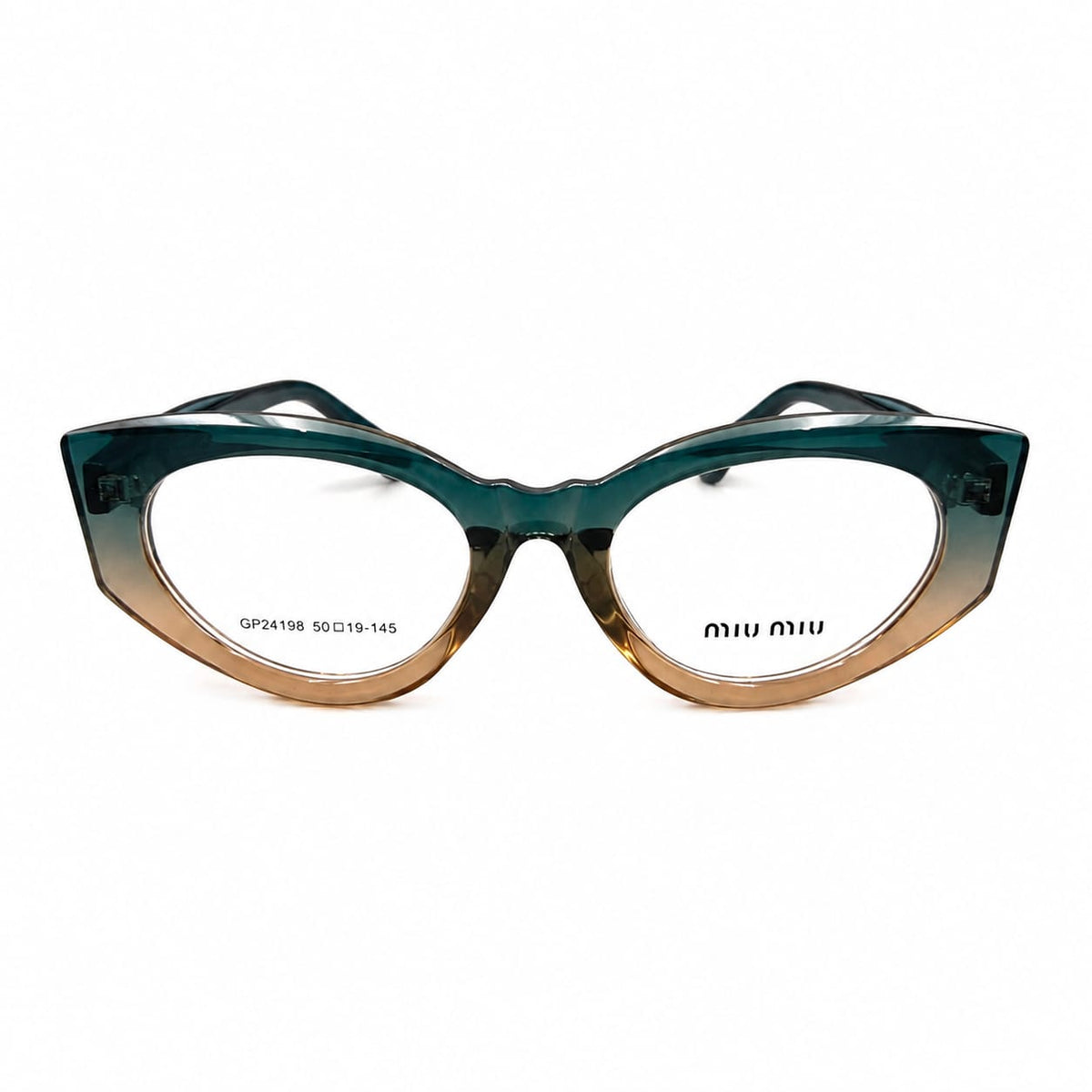 MIU MIU 24198 - BOLD - CATEYE - SEA GREEN - CHAMPAGNE - LADIES - QUALITY - PREMIUM