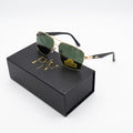 RB 5713 - SUNGLASS - METAL - DOUBLE BRIDGE FIBRE SPRING SIDE - GOLDEN - BLACK - DIAMOND HARD - PREMIUM
