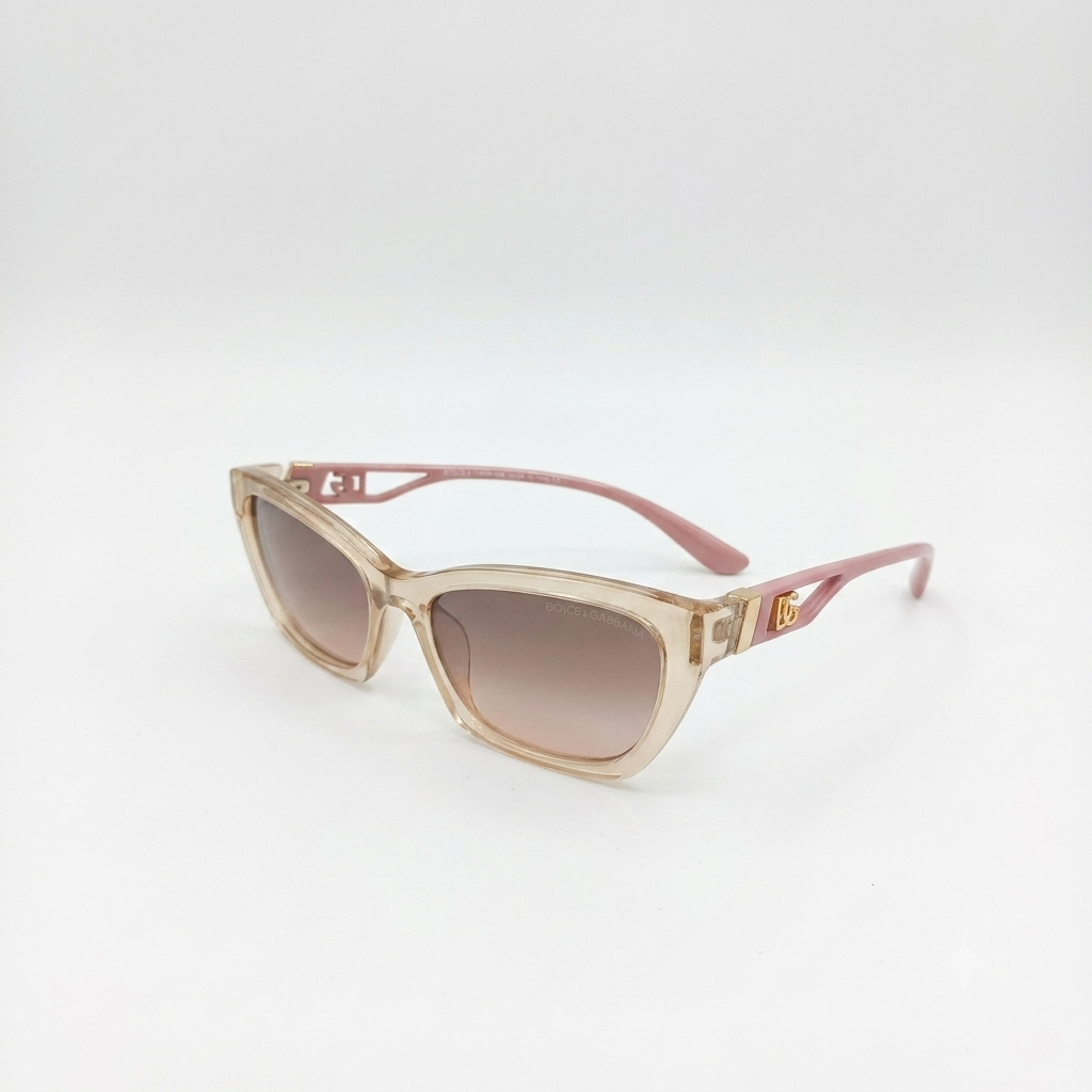 D&G 6155 - LADIES - SMALL CATEYE - PINK TRANSPARENT - BROWN GRADIENT - AFFORDABLE