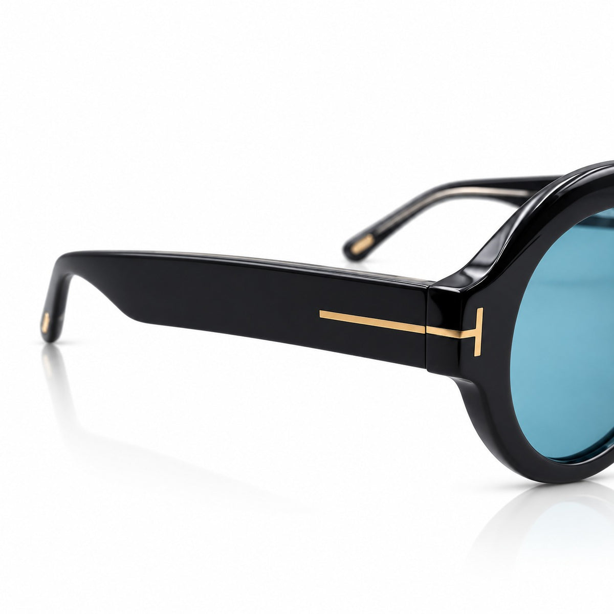 TF 1225 - ACETATE - BOLD - BLACK - BLUE - FLAT TOP AVIATOR - HIGH QUALITY
