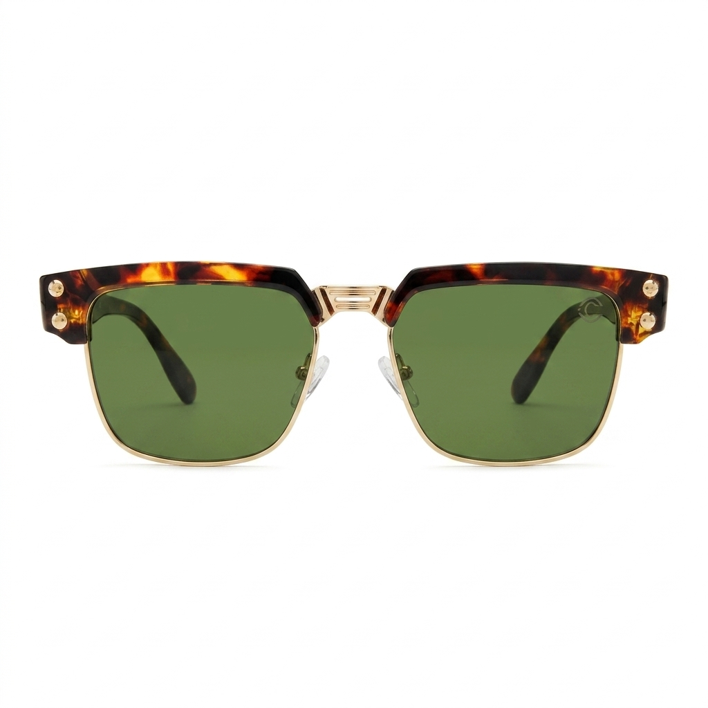 EYEHOOD 98332 - SUNGLASS - CLUB MASTER - CHEETAH - GOLDEN - GREEN - PREMIUM
