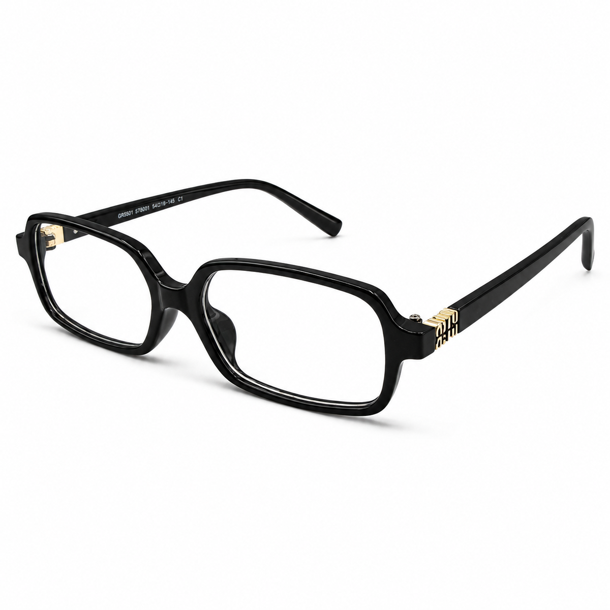 MIU MIU 5520 - TRENDY - SLEEK - SOFT RECTANGULAR - BLACK - WOMEN