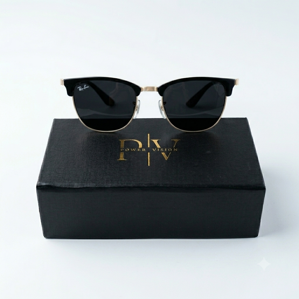 RB 8396 - SUNGLASS - CLUB MASTER - GOLDEN BLACK - DIAMOND HARD - EXCEL SPRING - PREMIUM