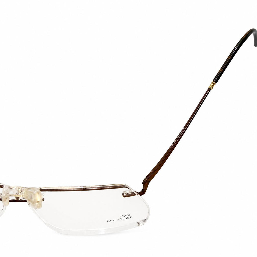 CAZAL 6221 - RIMLESS - GEOMETRIC SQUARE - GOLDEN BROWN - EXECUTIVE - MEN