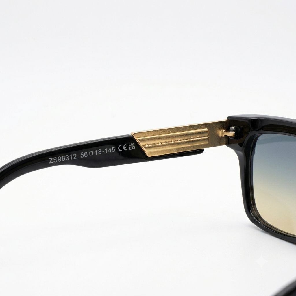 DT98312 - SUNGLASS - BOLD - BLACK - SMOKE GREY LENSES - PREMIUM - TRENDY