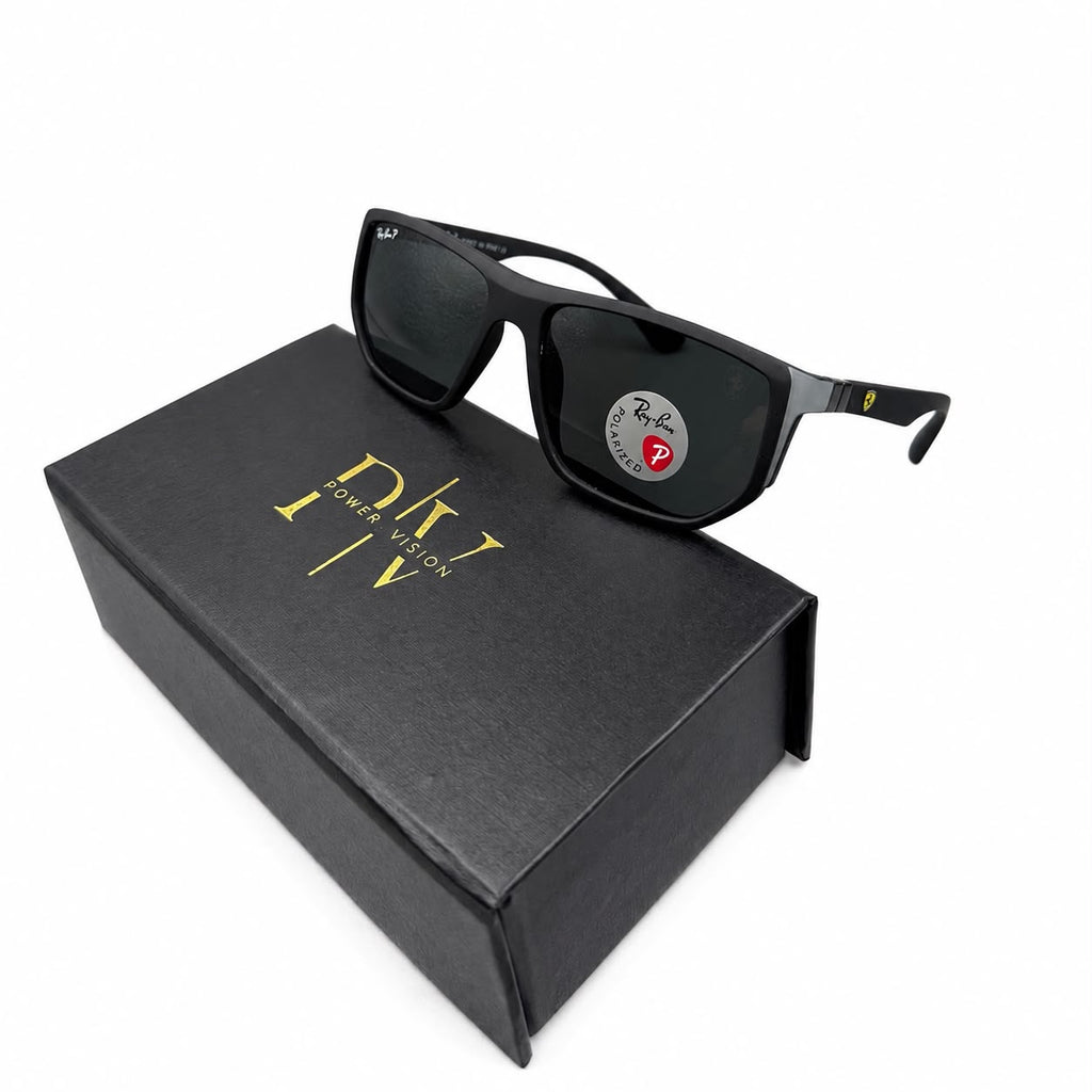 RB 8371 - SUNGLASS - ANGULAR SQUARE - MATTE BLACK - POLARISED - LIGHTWEIGHT - PREMIUM
