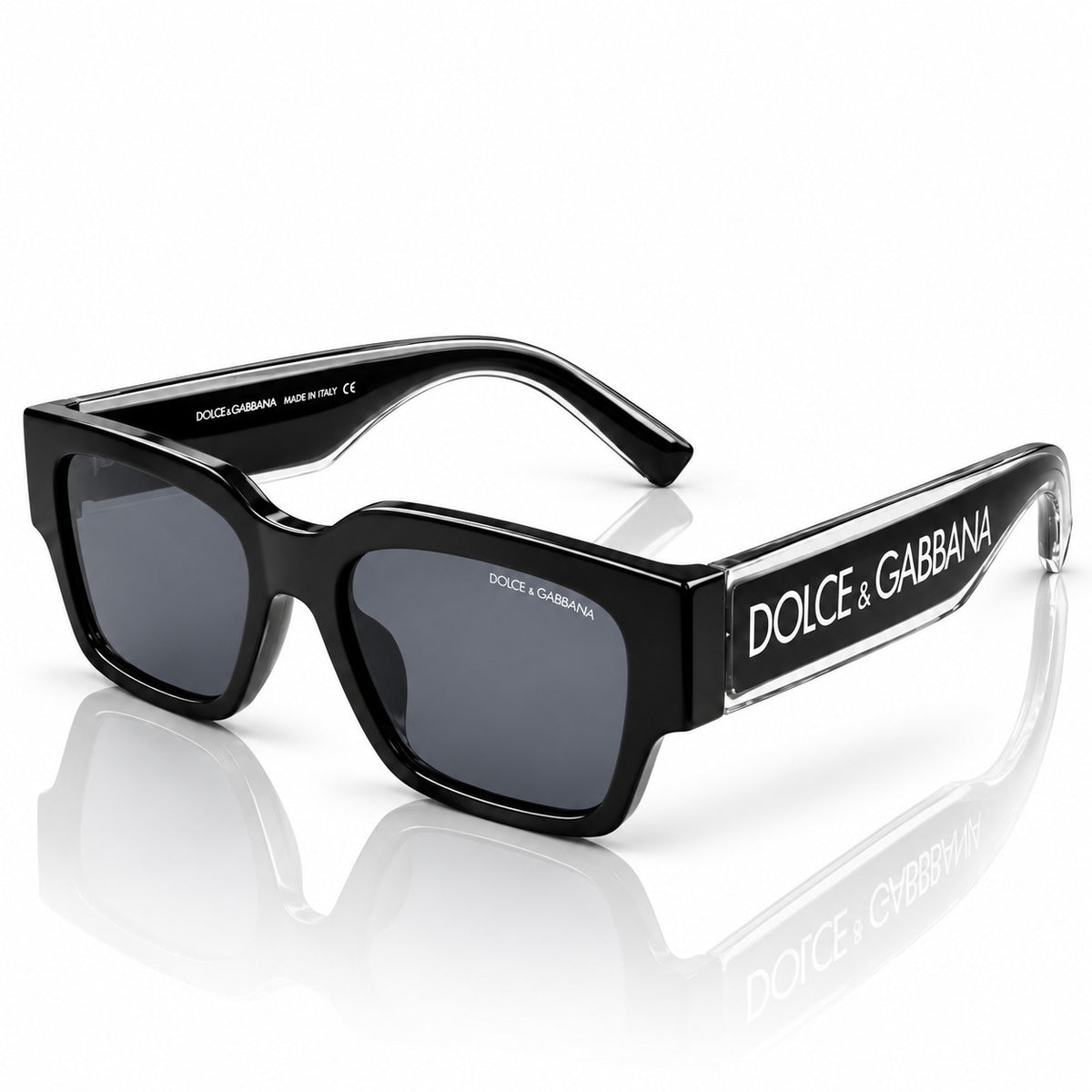 D&G - TRENDY - BOLD - BLACK - SQUARE - WIDE TEMPLE BRANDING - WOMEN