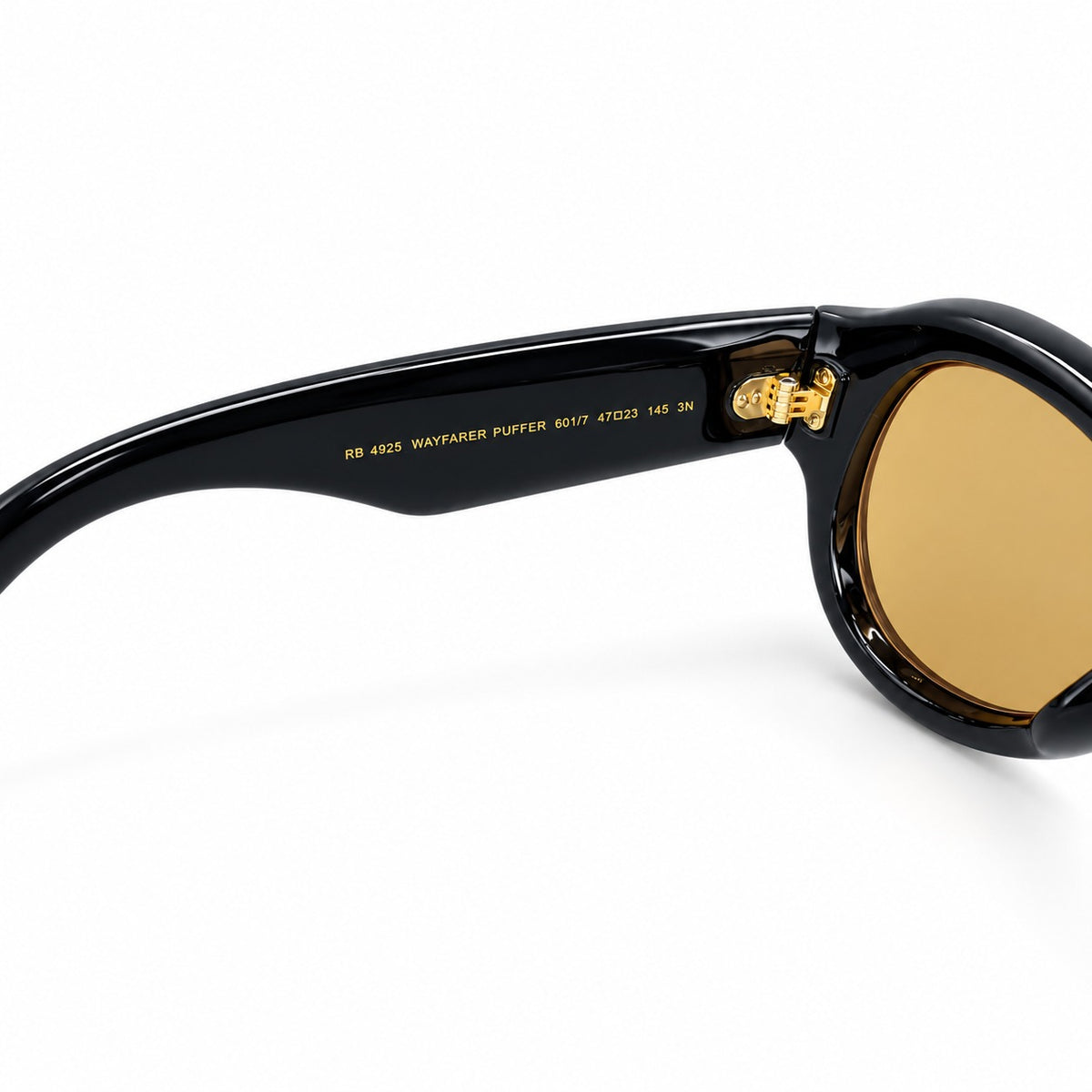 RB X AWGE 4925 - PUFFER - AVIATOR - BOLD - BLACK - WARM AMBER - ACETATE - HIGH QUALITY