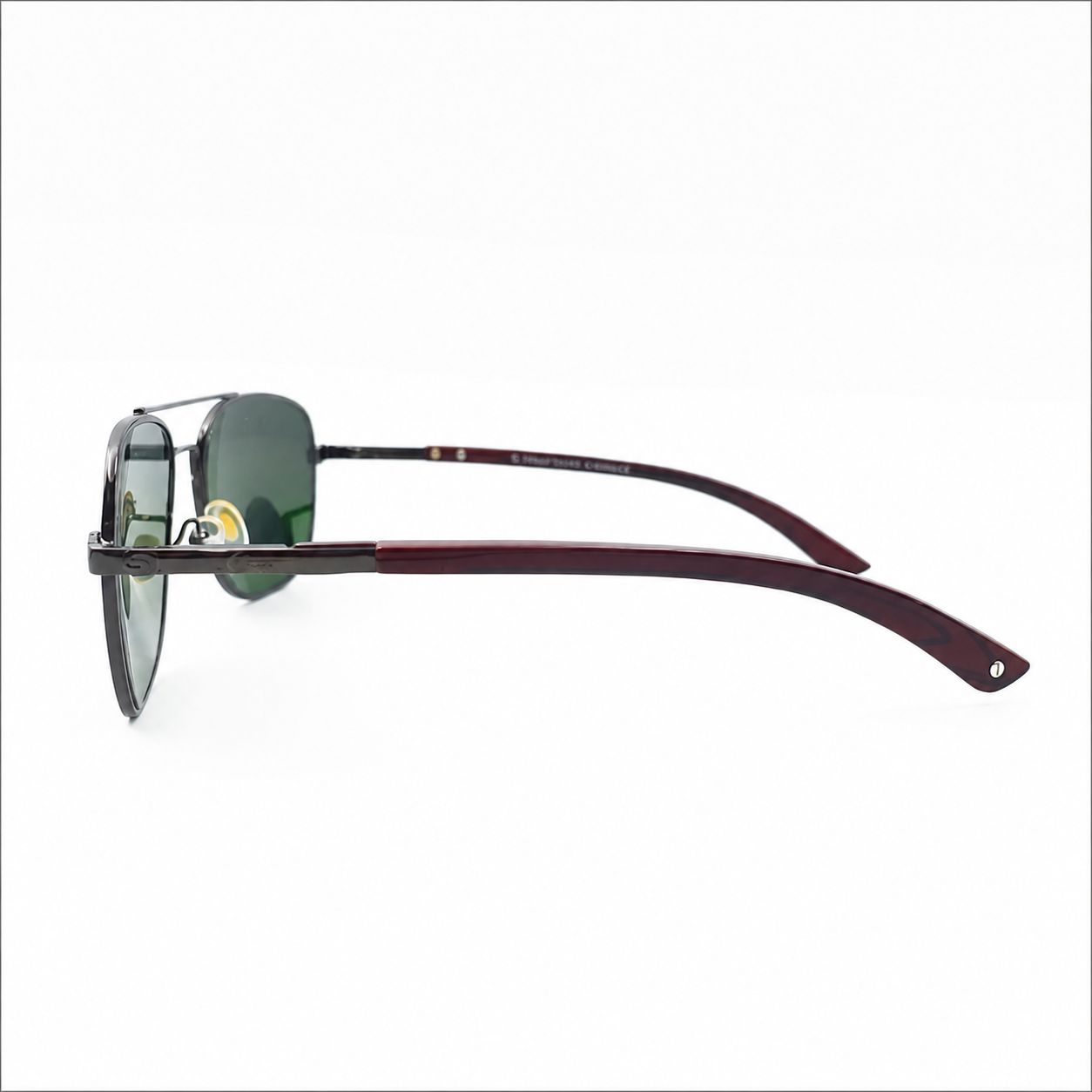CR 200603 - SUNGLASS - GUN METALLIC - WOOD SIDES - PREMIUM GREEN - MEN