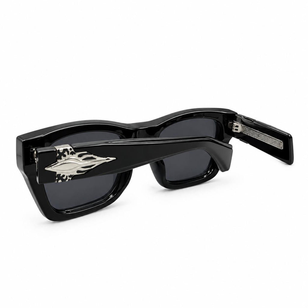 CK - LATEST - BOLD - BLACK - WAYFARER SQUARE - SILVER RIVET - QUALITY