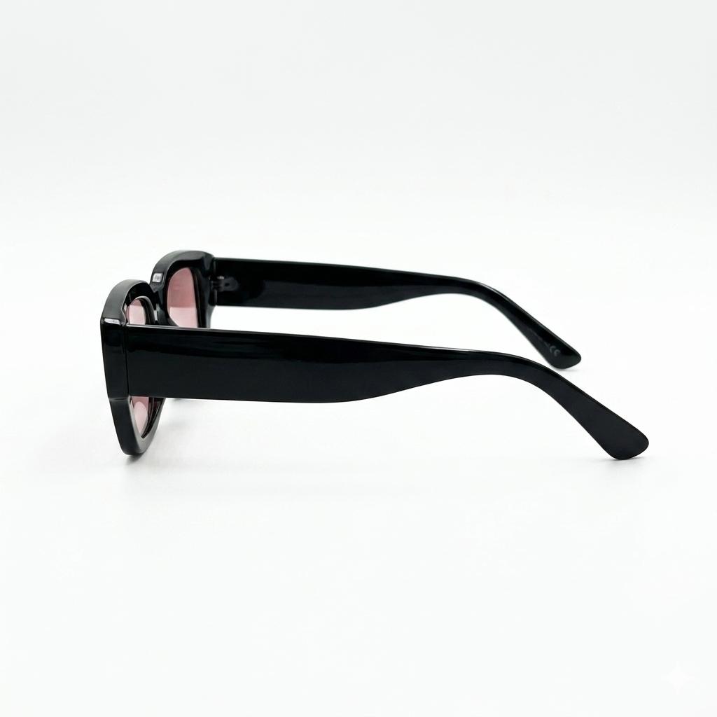 SUNGLASS - 2525 - BLACK - BOLD - TINTED PINK - UV - QUALITY