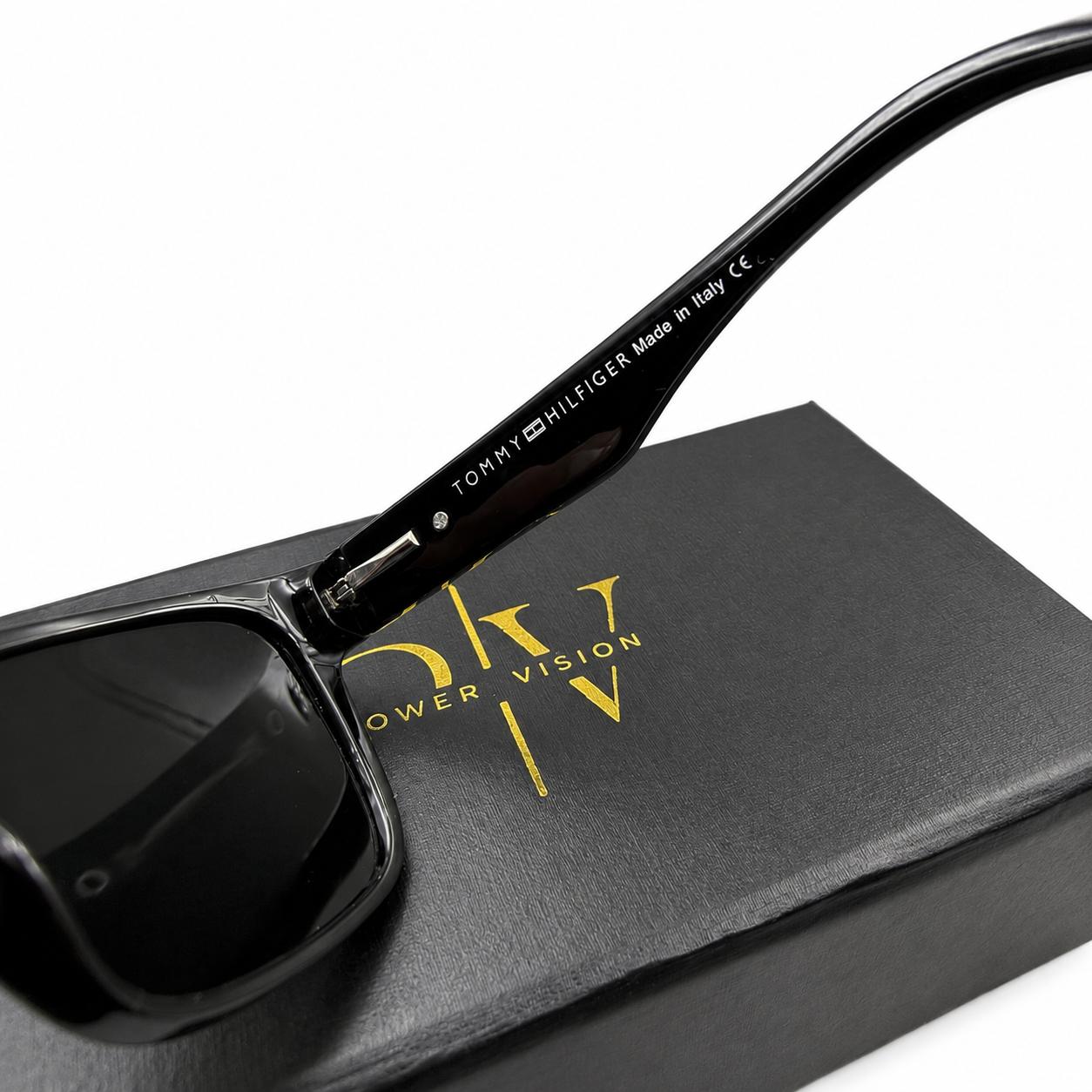 TH 2429 - SOPHISTICATED - SOFT SQUARE - GLOSSY BLACK - POLARISED - BRANDING ACETATE SIDES - PREMIUM
