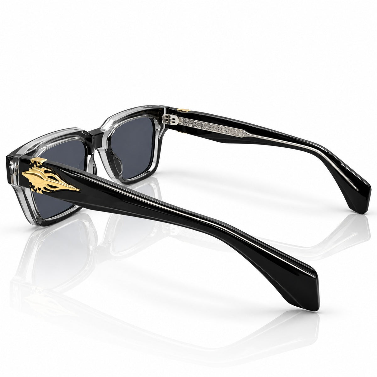 CARTIER - BOLD - CUT SQUARE - BLACK & TRANSPARENT - ACETATE - NEW ARRIVAL