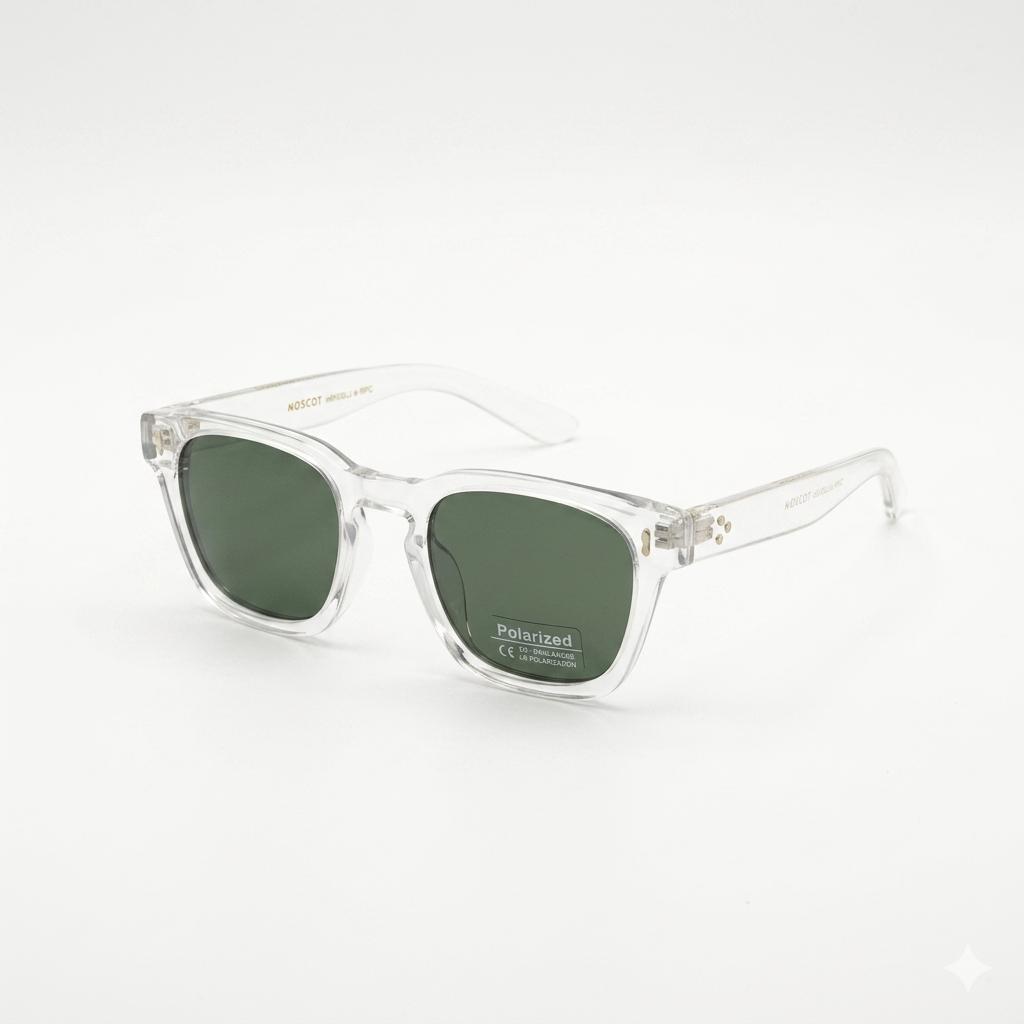 MOSCO 6812 - SUNGLASS - TRANSPARENT - GREEN - POLARISED - SQUARE