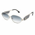 MIU MIU 2728 - DESIGNER - OVAL - SILVER - GREY TEMPLES - WATER BLUE LENSES - PREMIUM - WOMEN