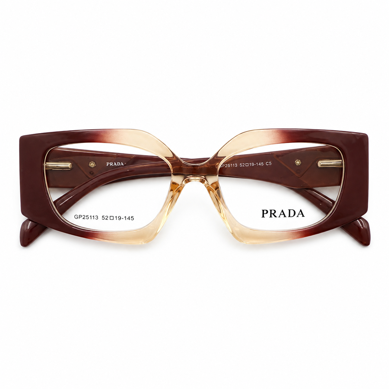 PR 25113 - UNIQUE - NARROW CATEYE - BURGUNDY - CHAMPAGNE - WOMEN - PREMIUM - QUALITY