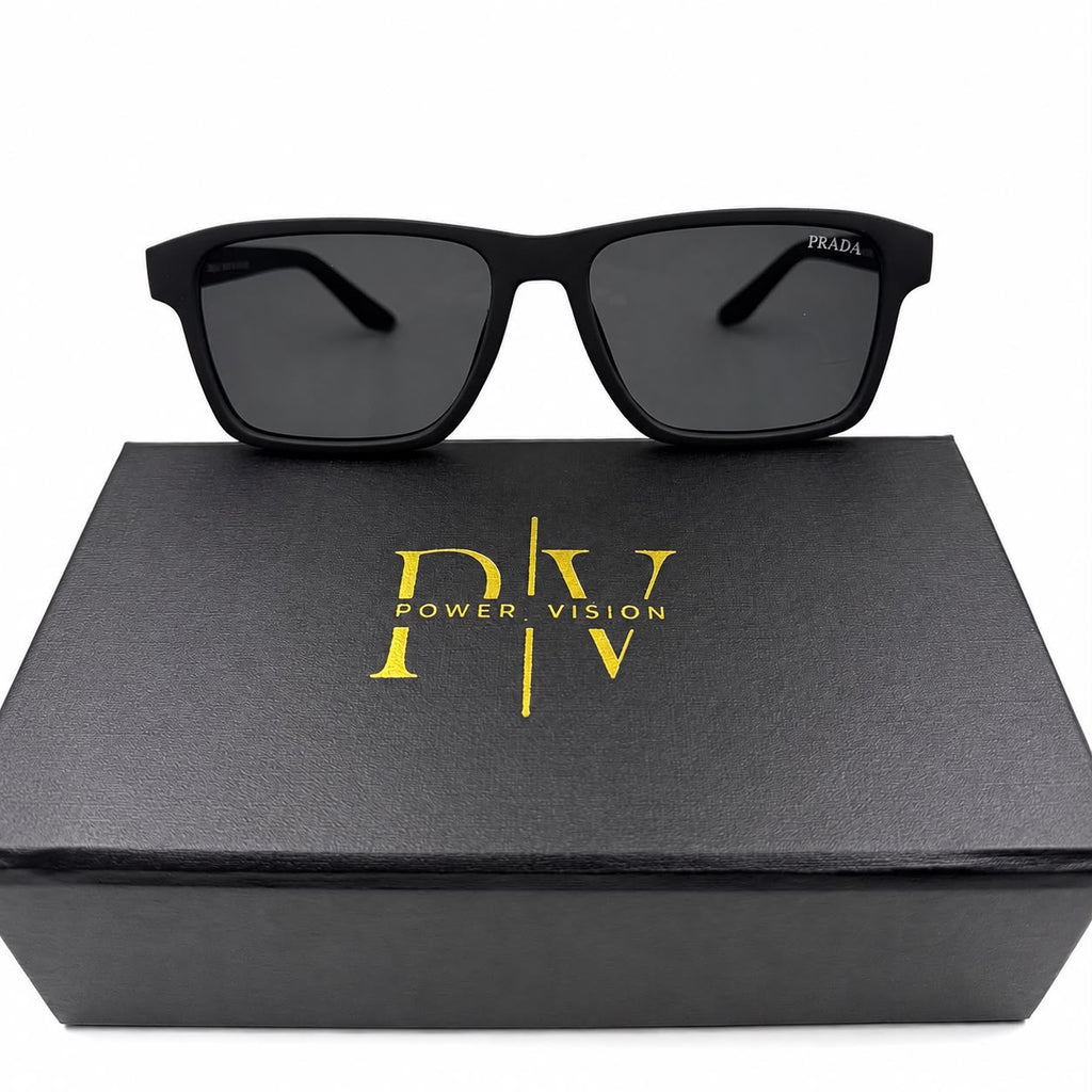 PR 4537 - SHADES - SQUARE - MATTE BLACK - POLARISED - DESIGNER - PREMIUM