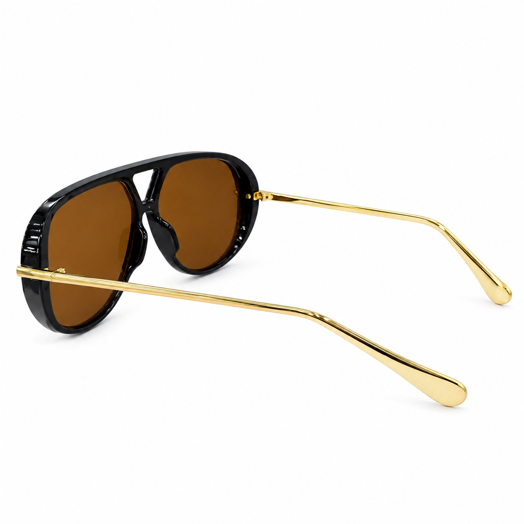 BOTTEGA VENETA - TRENDY - OVERSIZE - NAVIGATOR - AVIATOR - BLACK - GOLDEN - BROWN - QUALITY