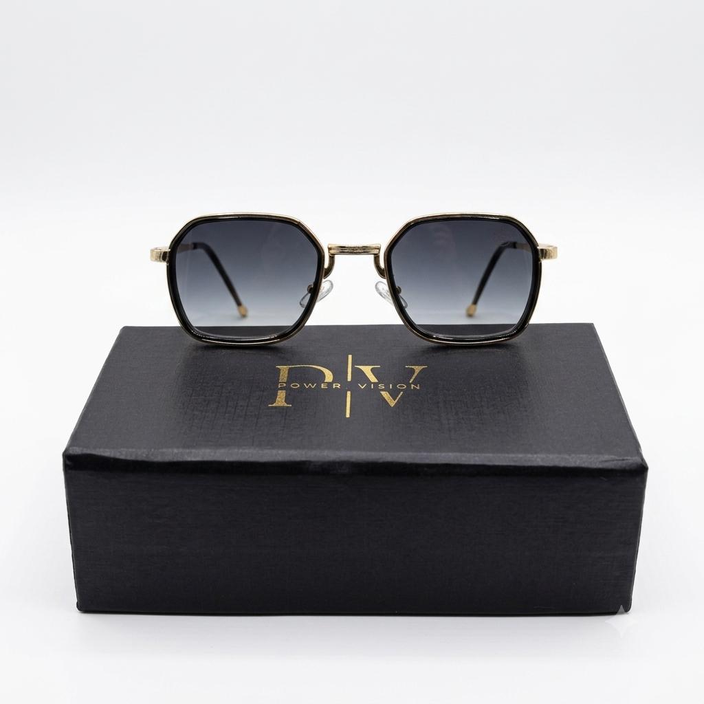 EYEHOOD 5G69 - SUNGLASS - METAL - GEOMETRIC SQUARE - GOLDEN BLACK - PREMIUM