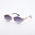 CELINE - GOLDEN - DIAMOND CUT - GREY DOUBLE SHADED - RIMLESS - FANCY - LADIES - UV PROTECTED